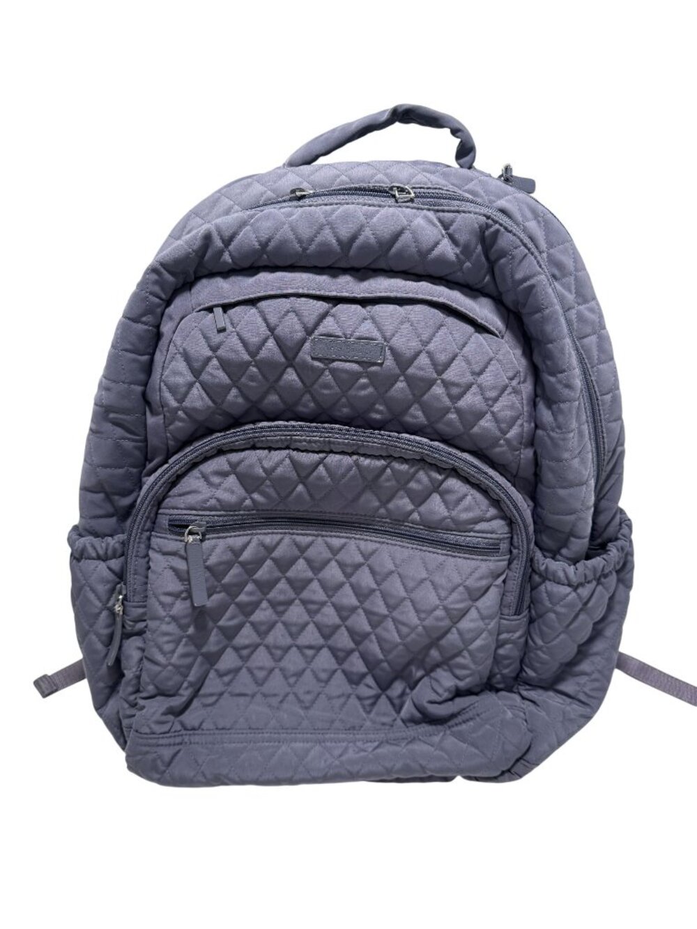 Vera Bradley Essentials Large Backpack Carbon Gray Quilted Microfiber Laptop Pol